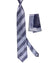 Zilli Extra Long Tie & Matching Pocket Square Set Gray Purple Design