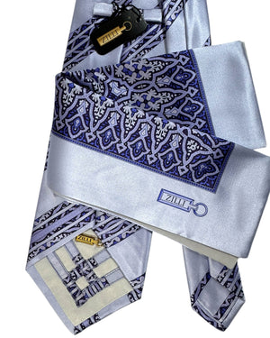 Zilli Extra Long Tie & Matching Pocket Square Set 