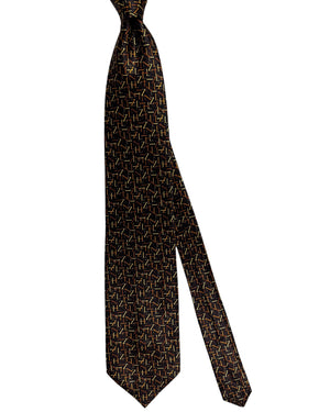 Zilli Silk Tie Black Brown 
