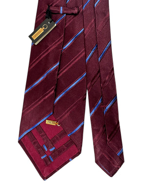 Zilli Tie Maroon Blue Stripes - Wide Necktie