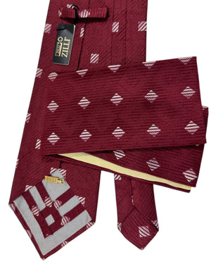 Zilli Tie & Matching Pocket Square Set Bordeaux