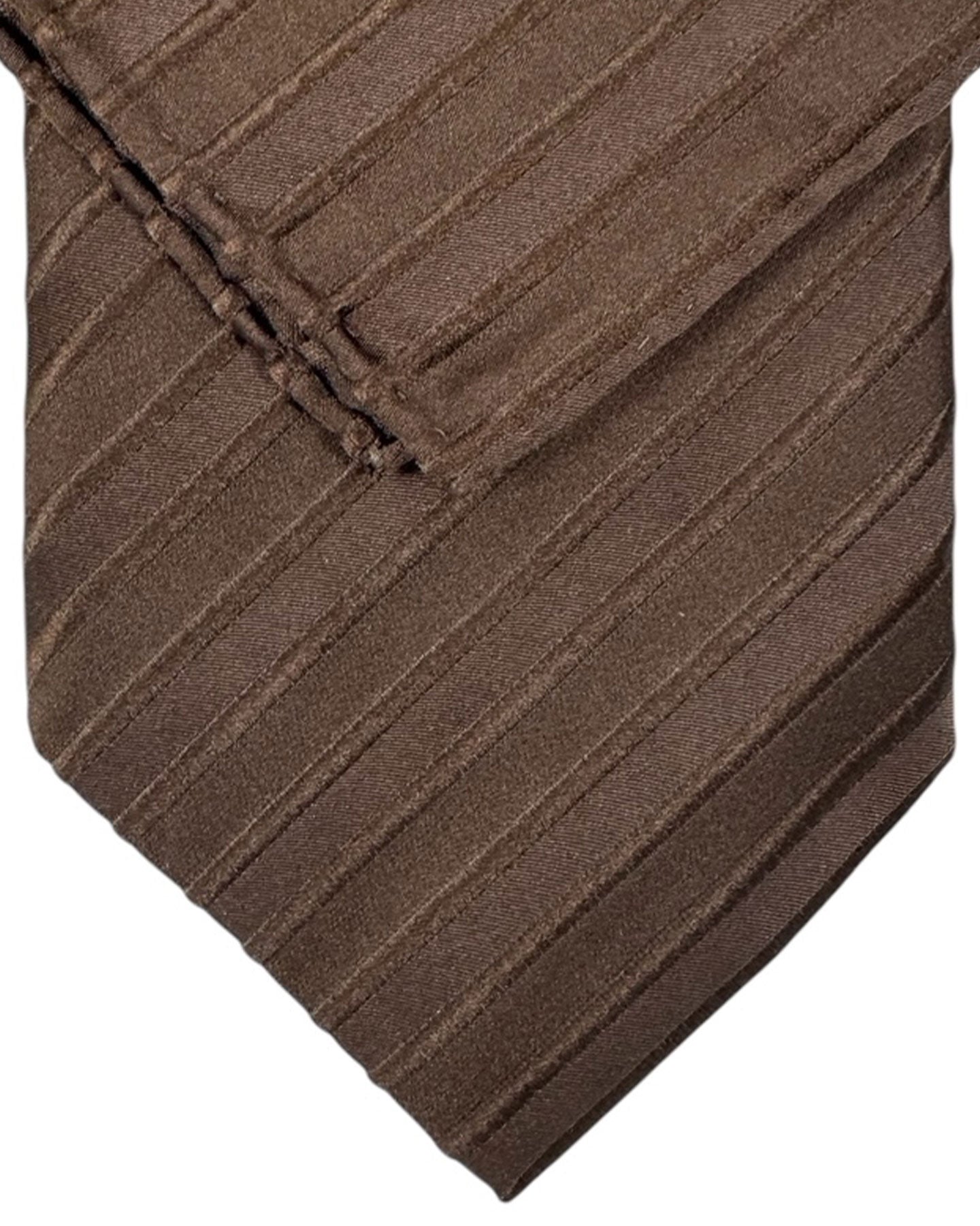 Zilli Tie & Matching Pocket Square Set Brown Stripes