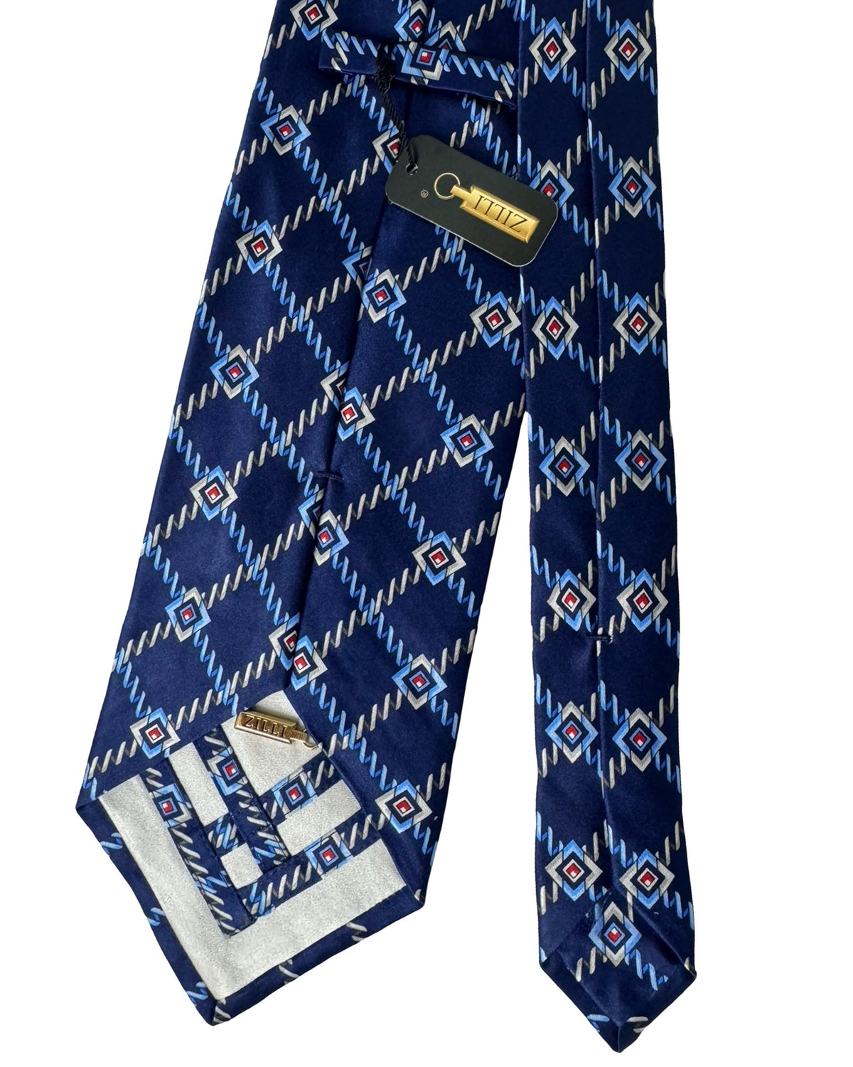 Zilli Tie Navy Design - Wide Necktie