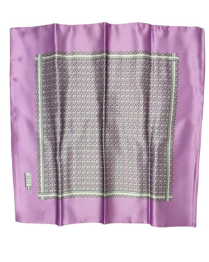 Zilli Pocket Square Pink Taupe Geometric Design