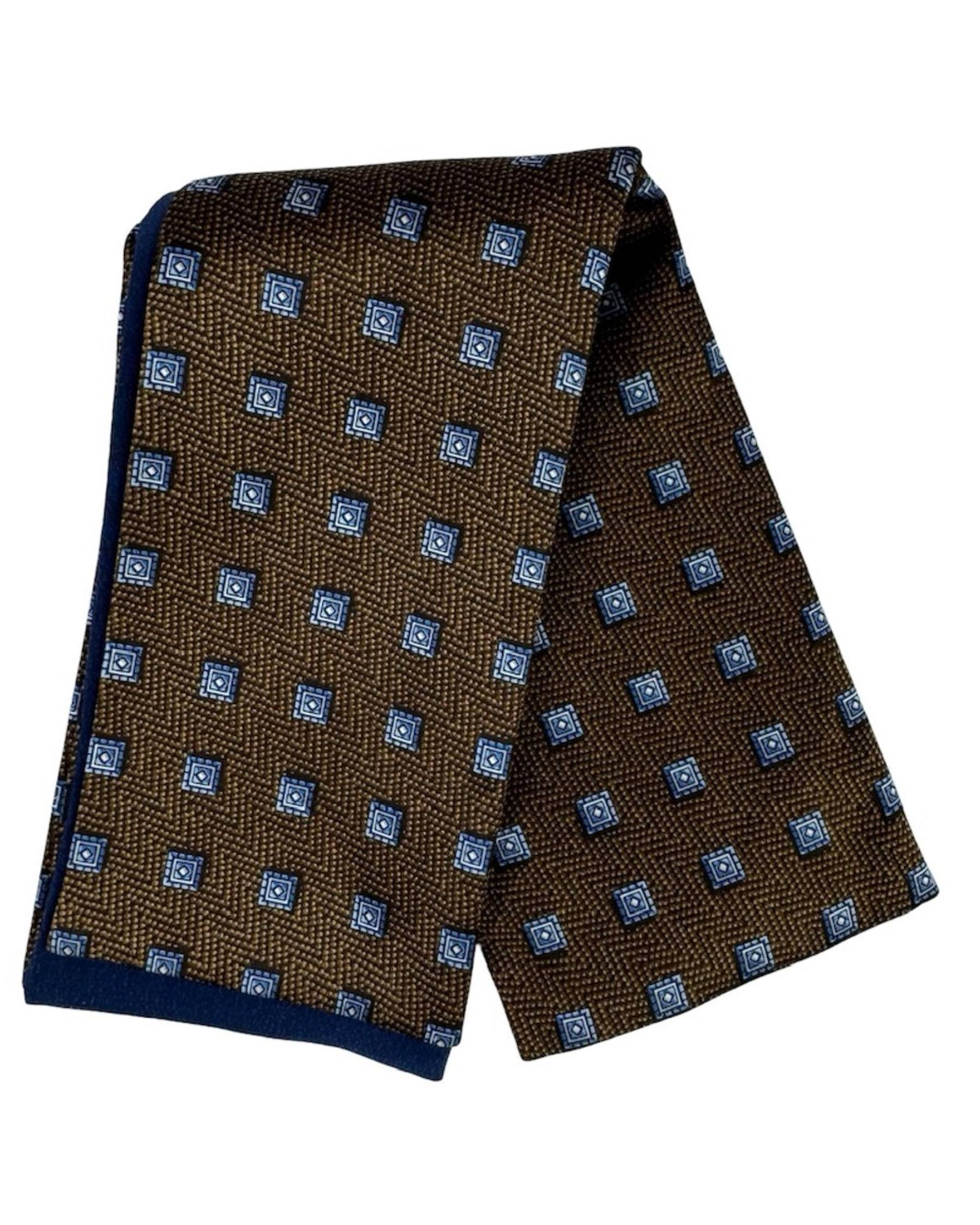 Zilli Pocket Square Brown Grey Geometric Design