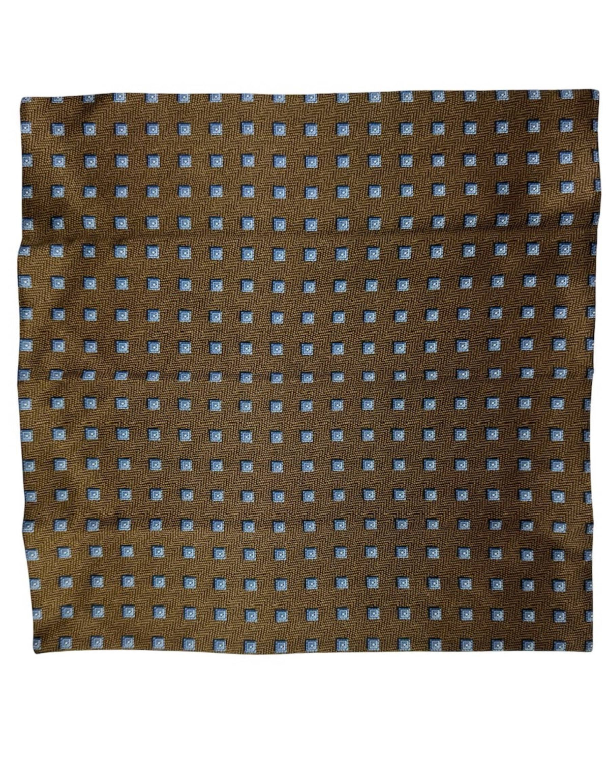 Zilli Pocket Square Brown Grey Geometric Design