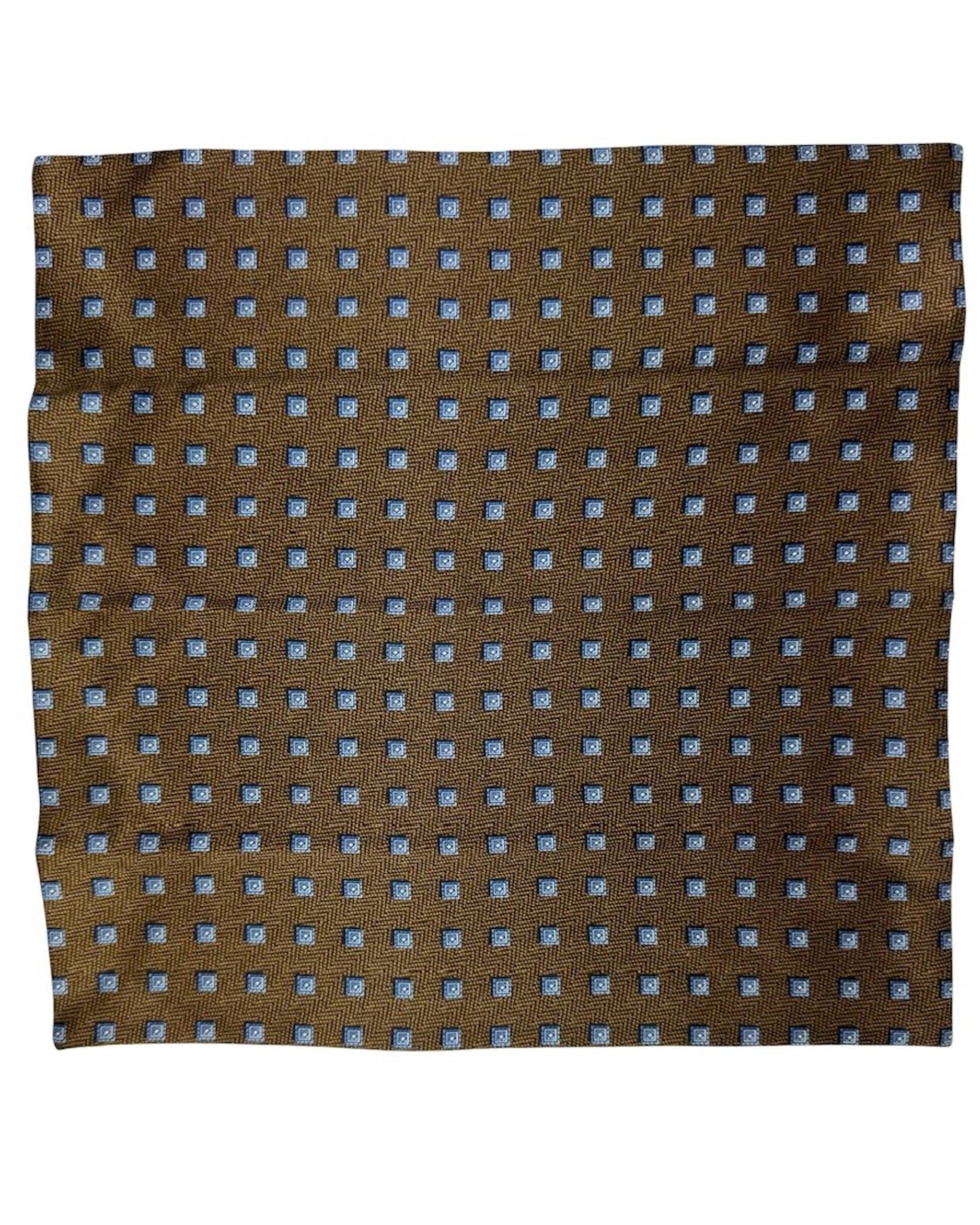 Zilli Pocket Square Brown Grey Geometric Design