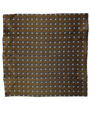 Zilli Pocket Square Brown Grey Geometric Design