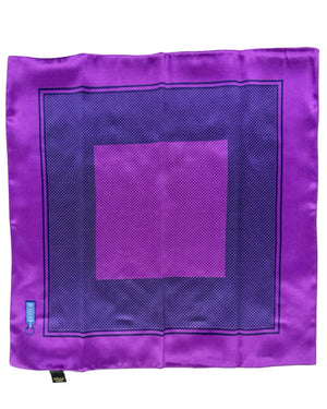 Zilli Pocket Square Purple Dark Blue Geometric Design