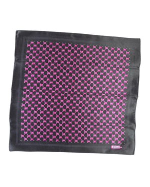 Zilli Silk Pocket Square Gray Fuchsia Pink SALE
