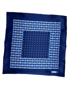 Zilli Silk Pocket Square Navy Design SALE