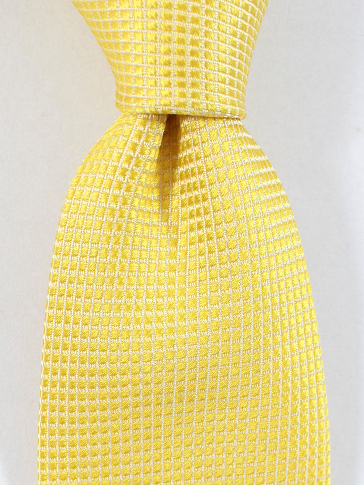 Attolini Silk Tie Gold Silver Micro Check