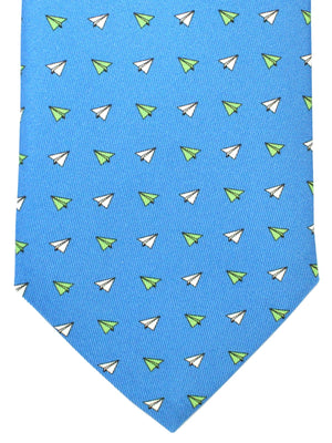 Battistoni Tie Blue Geometric Design - Spring Summer 2020