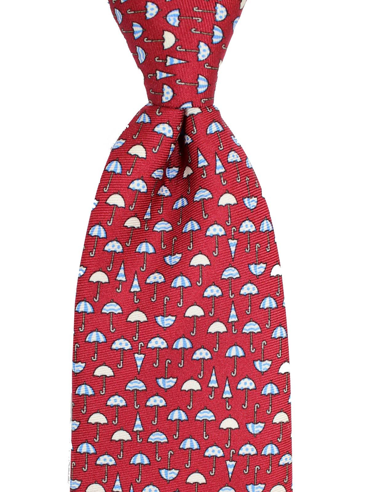 Battistoni Tie Maroon Umbrella Design