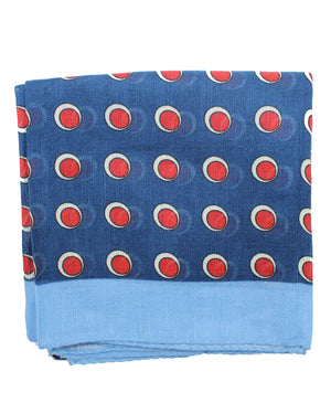 Luigi Borrelli Small Scarf Navy Red Blue Dots SALE