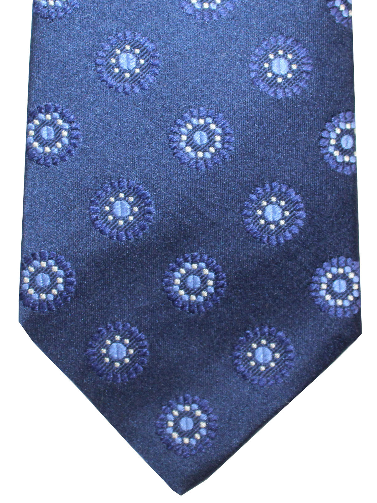 Luigi Borrelli Tie Navy Blue Medallions