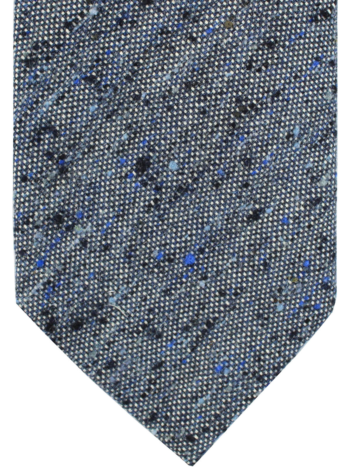 Luigi Borrelli Silk Cotton Tie Gray Royal Blue Design