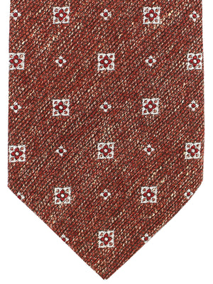 Luigi Borrelli Tie Maroon Silver Geometric Design