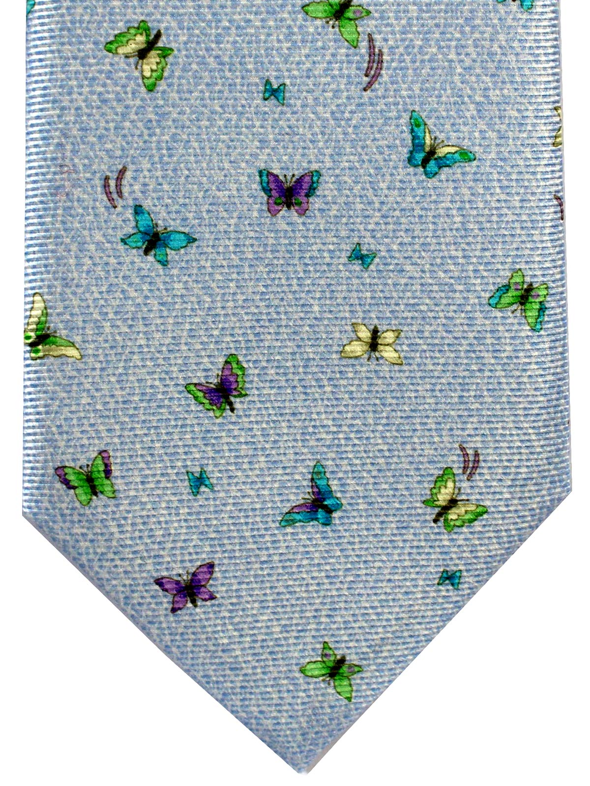 Bvlgari Sevenfold Tie Sky Blue Butterfly Novelty