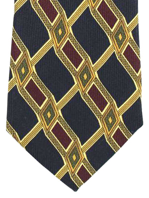 Stefano Cau Tie Black Maroon Olive Geometric