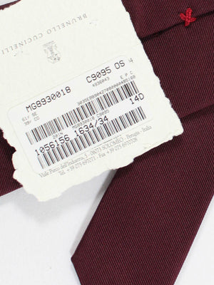 Brunello Cucinelli Tie Maroon Solid Grosgrain SALE