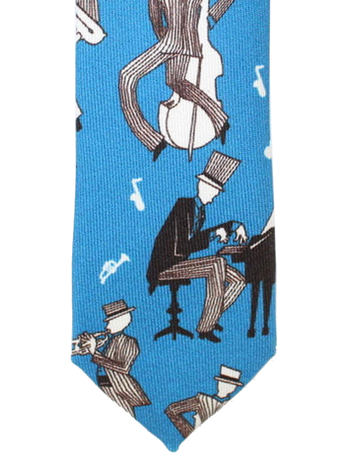 Dolce & Gabbana Skinny Tie Blue Musicians