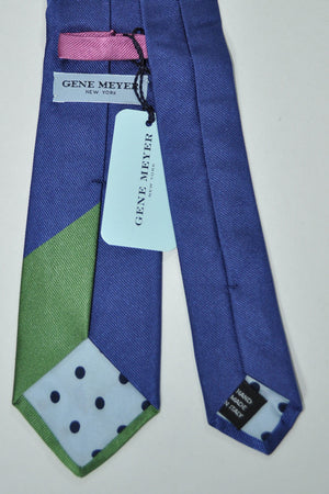 Gene Meyer Silk Tie Royal Blue Pink Green FINAL SALE