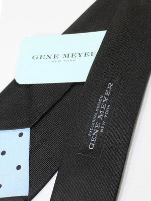 Gene Meyer Silk Tie Black Gray Center Stripe SALE