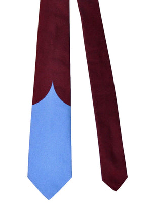 Gene Meyer Silk Tie Blue Burgundy Design FINAL SALE