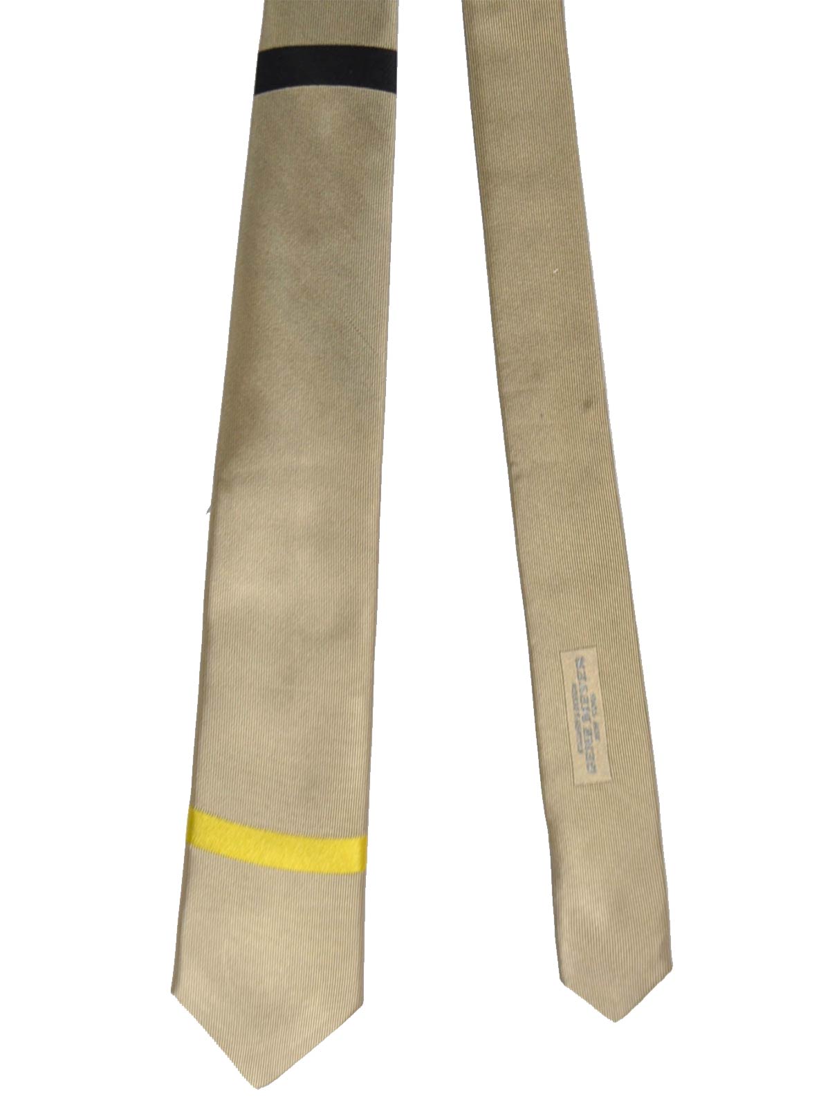 Gene Meyer Tie Silk Gray Olive Design FINAL SALE