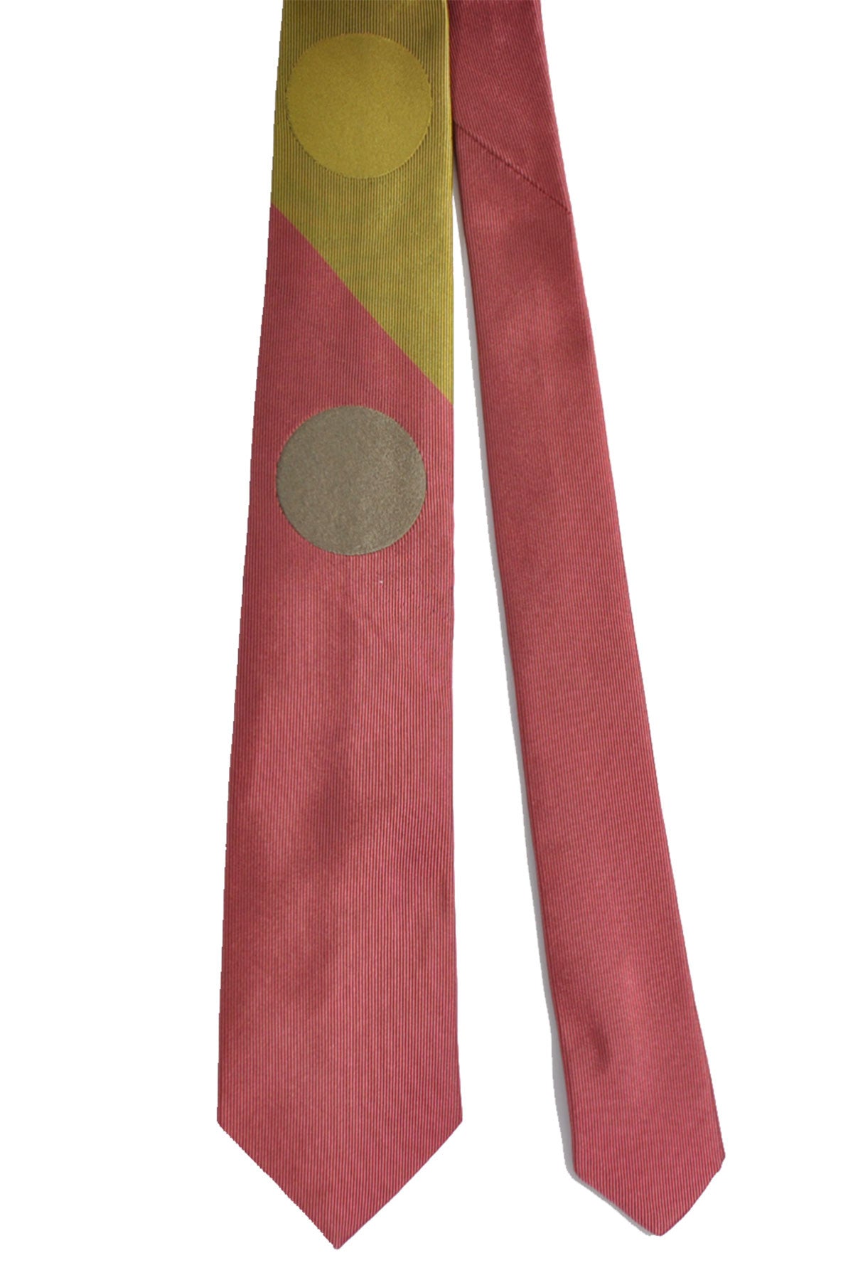 Gene Meyer Tie Pink Olive Dots SALE