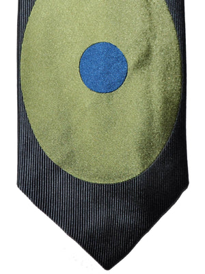 Gene Meyer Tie Gray Green Dot & Diamond