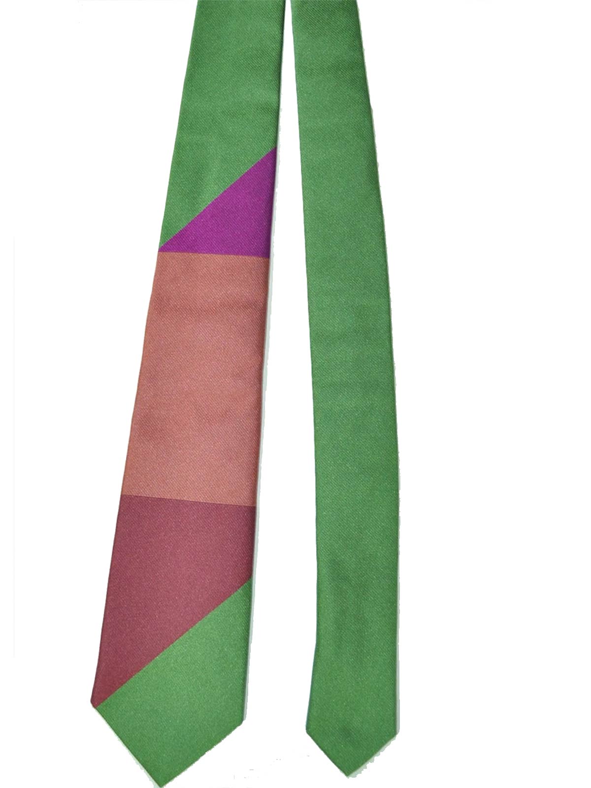 Gene Meyer Silk Tie Green Magenta Dust Pink SALE