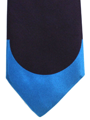 Gene Meyer Tie Dark Blue Aqua Design