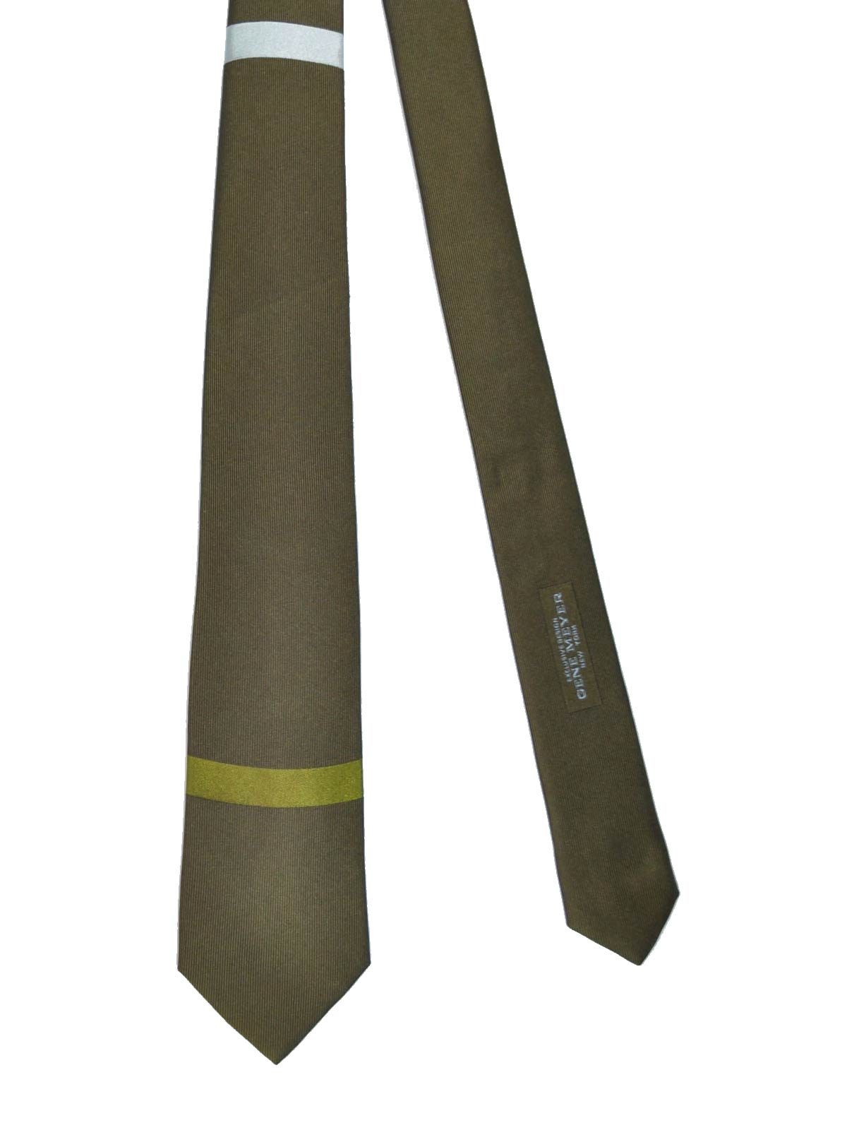 Gene Meyer Tie Olive Green Sky Blue