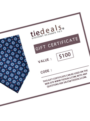 GIFT CARD $100 TIEDEALS GIFT CERTIFICATE