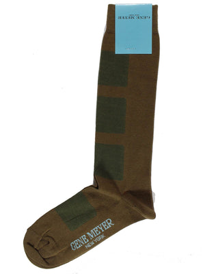 Gene Meyer Men Socks Brown Squares