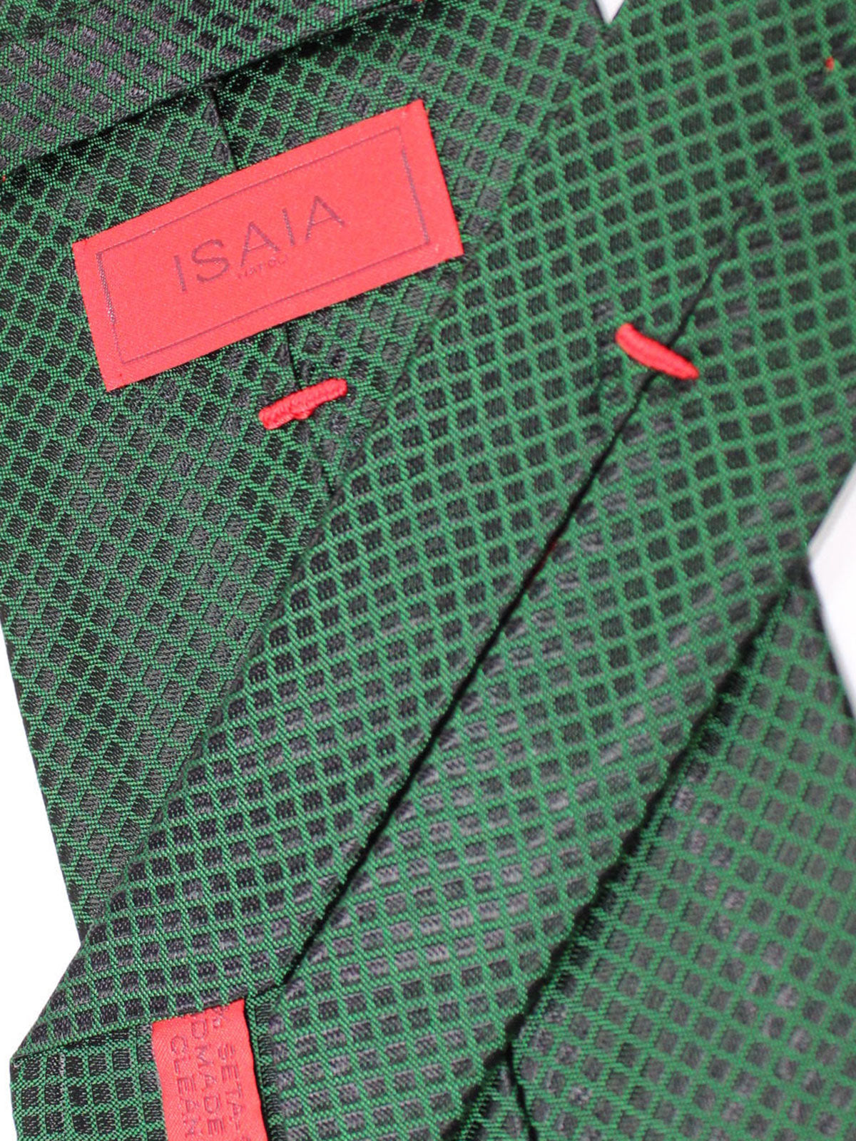 Isaia Napoli Tie Dark Green Design