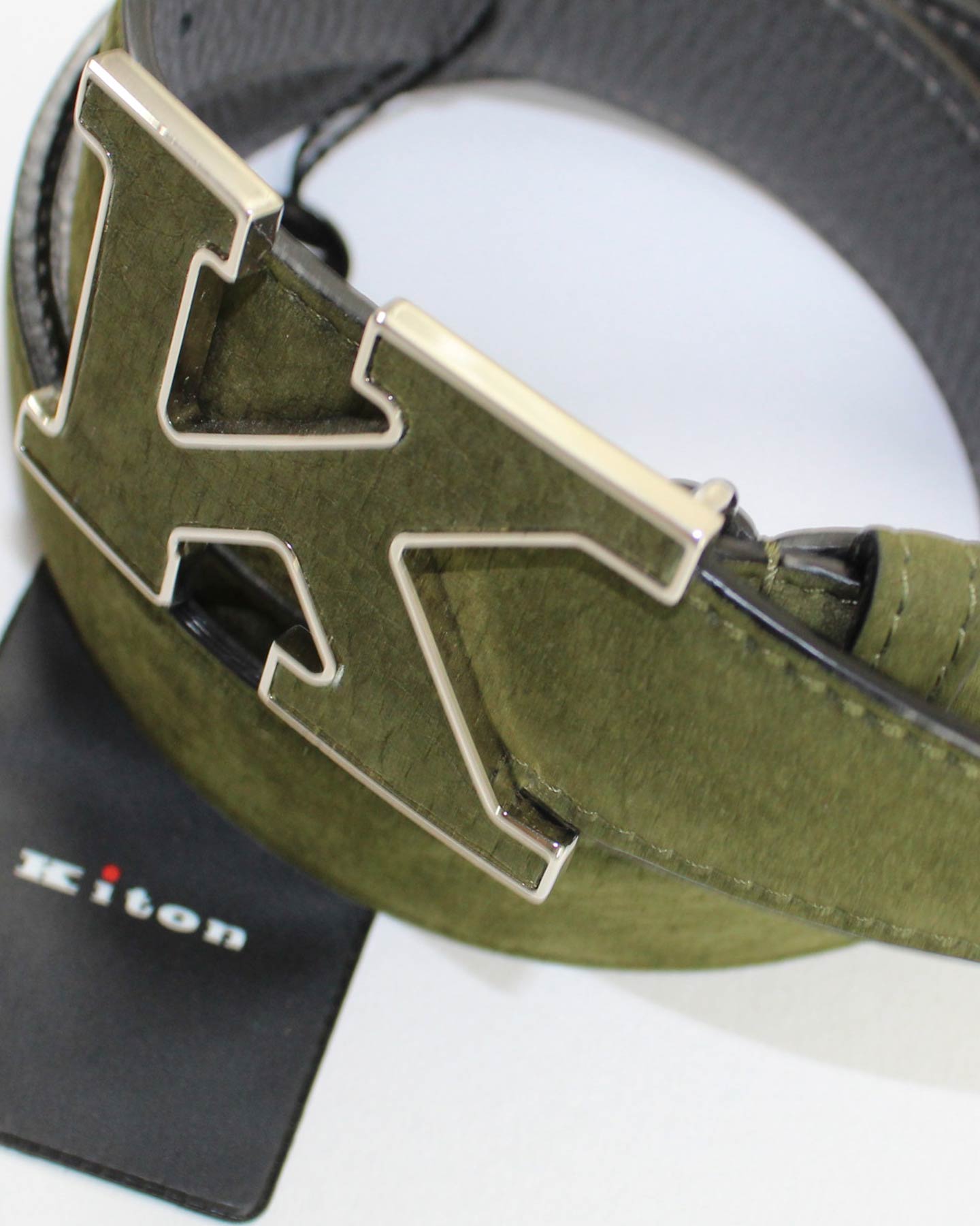Kiton Belt Forest Green 