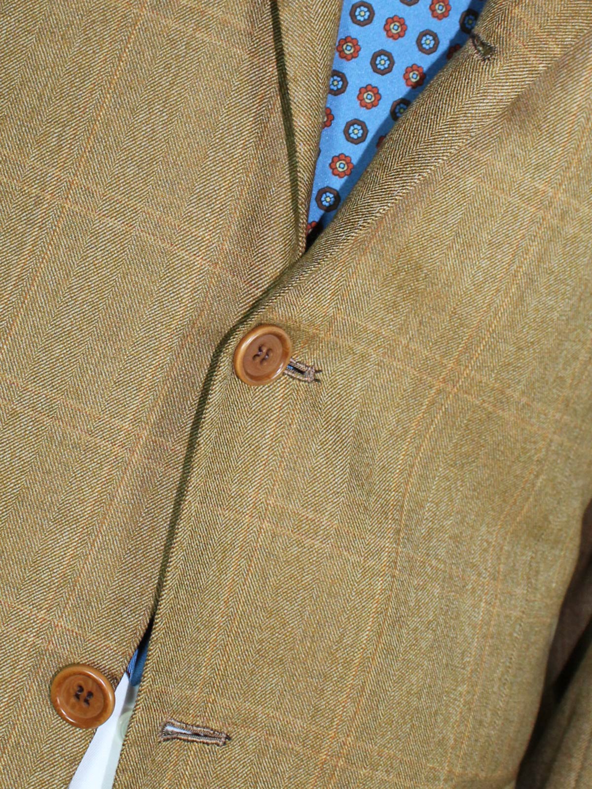 Kiton Brown Windowpane Wool Blazer