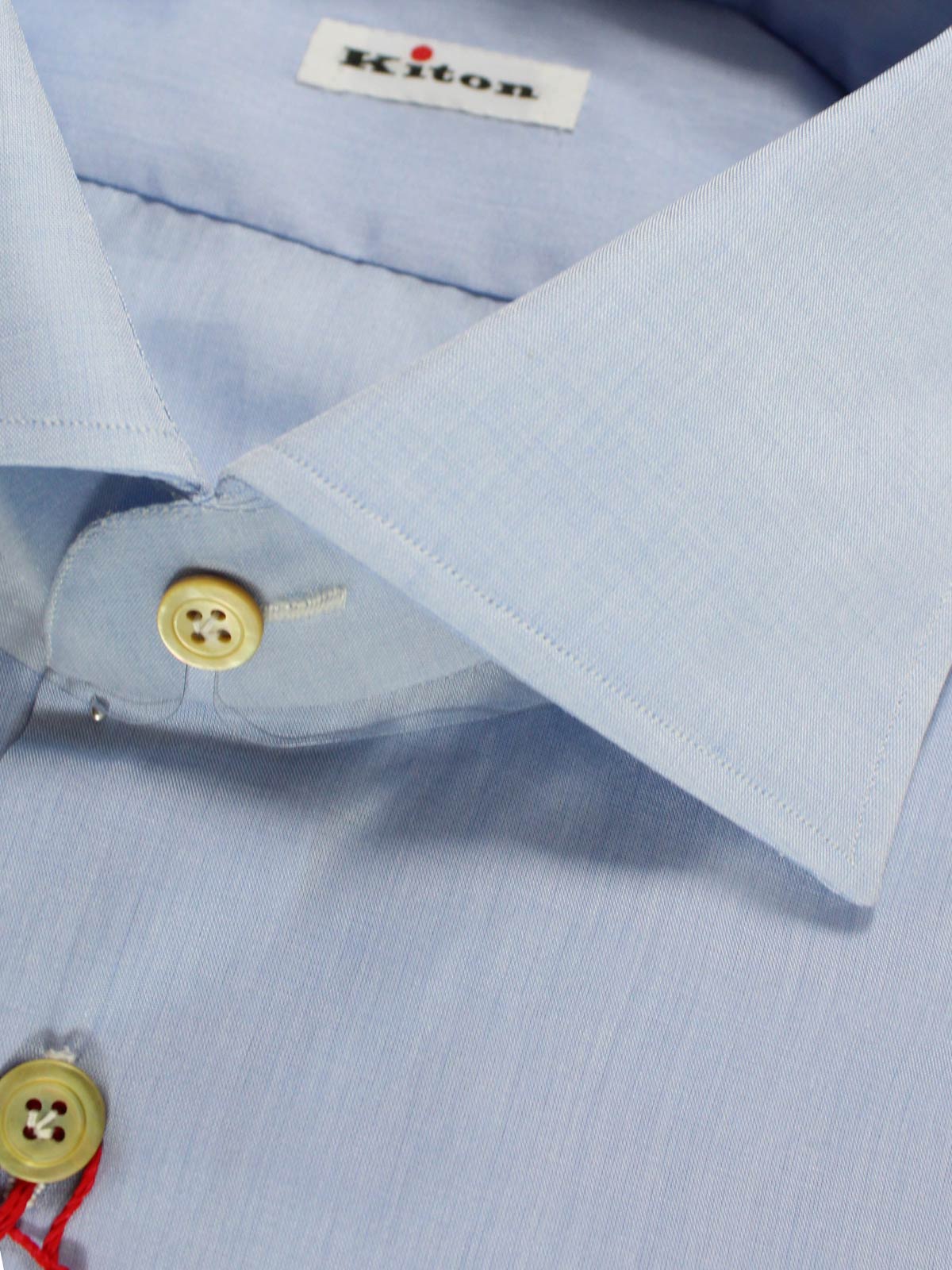 Kiton Dress Shirt Solid Blue 39 - 15 1/2 SALE