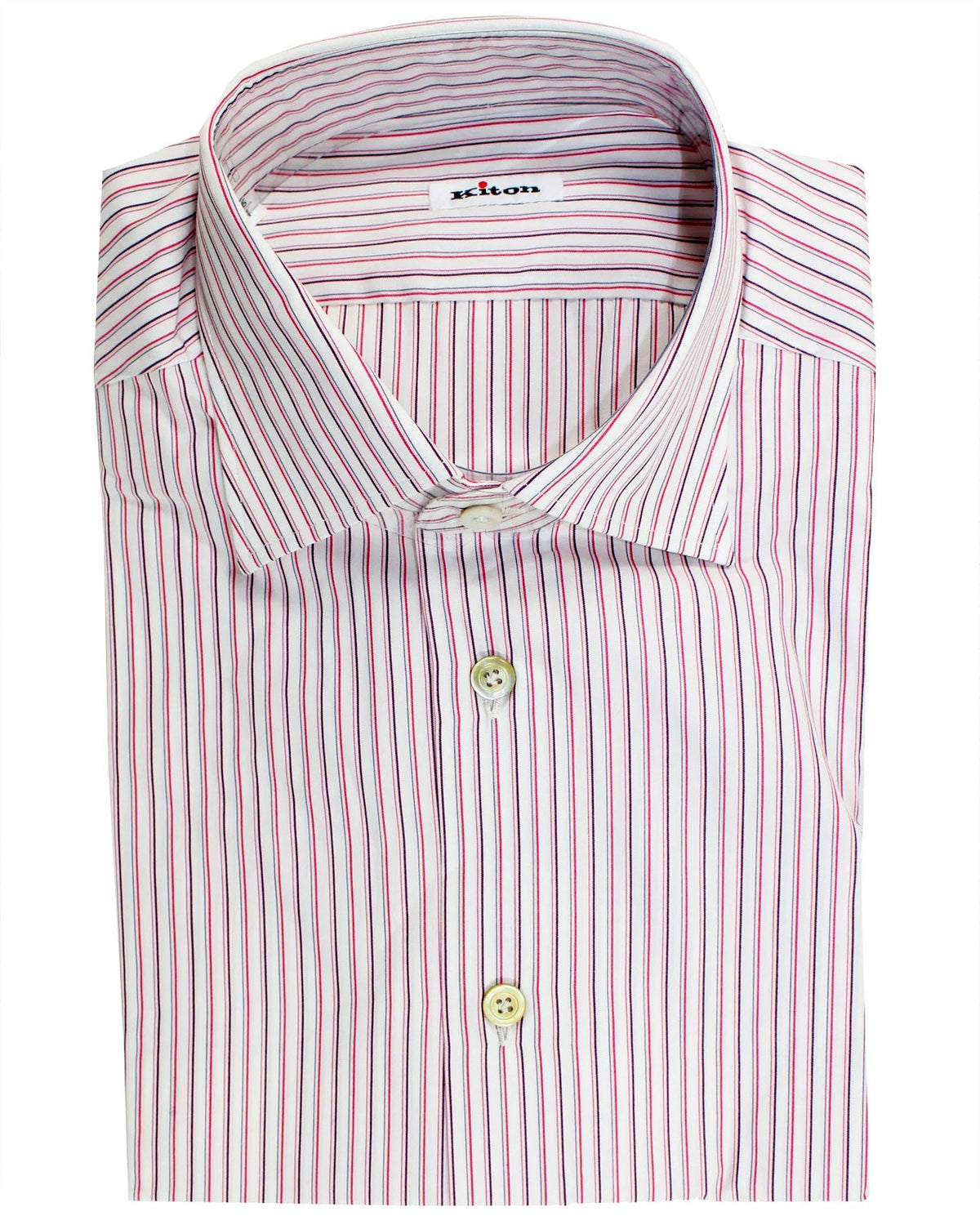 Kiton Dress Shirt White Pink Purple