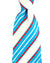 Kiton Sevenfold Necktie White Aqua Red Stripes