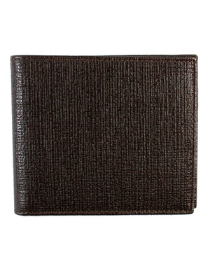 Kiton Wallet - Brown Grain Leather Men Wallet Bifold FINAL SALE