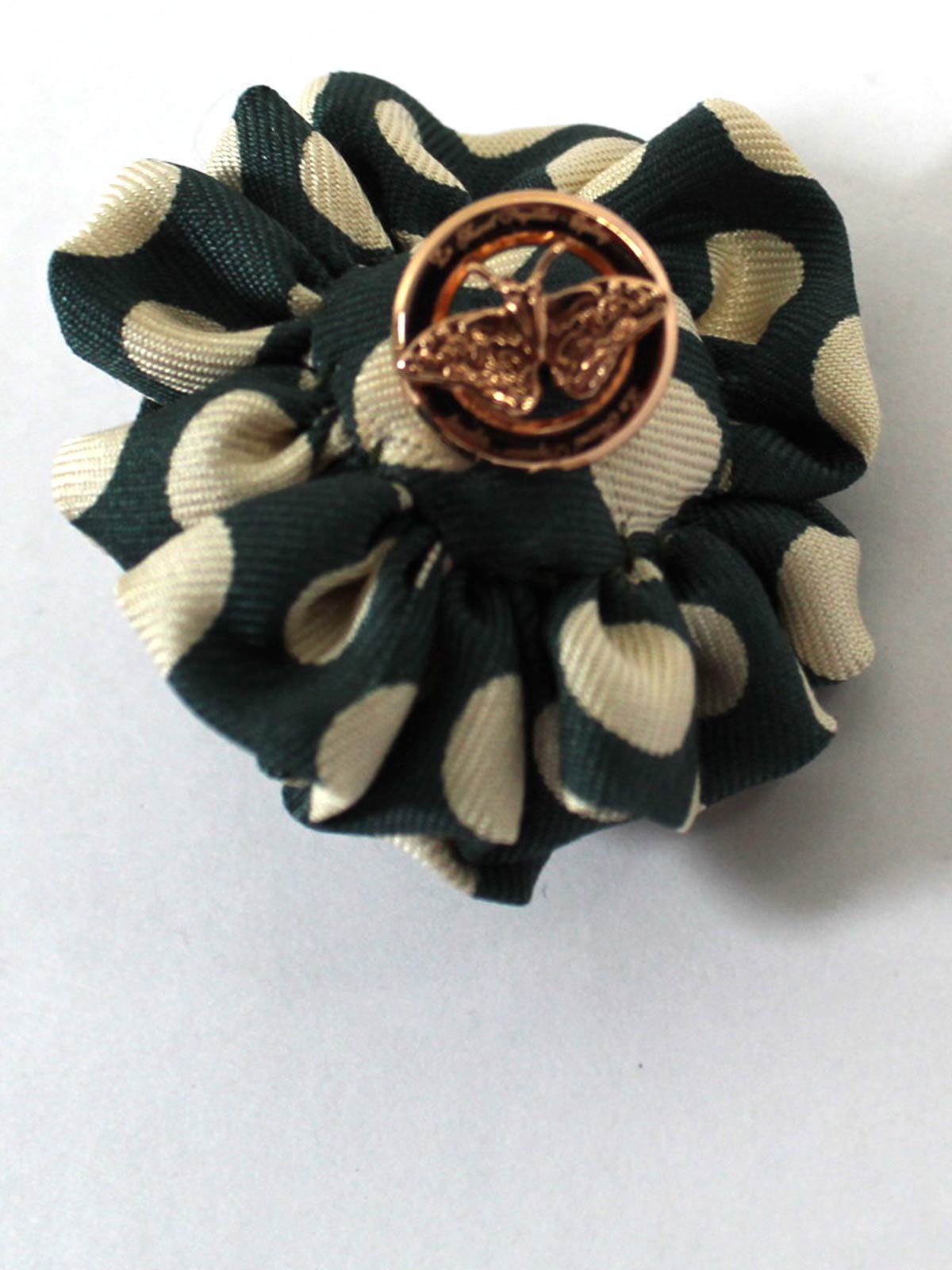 Le Noeud Papillon Silk Lapel Flower Gray Polka Dots SALE