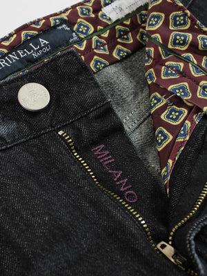 Marinella Jeans Black Hand Made Denim Jeans