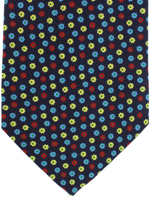 E. Marinella Silk Tie Dark Blue Red Blue Floral