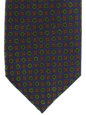 E. Marinella Silk Tie Lapis Blue Green Brown Floral