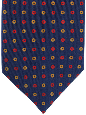 E. Marinella Tie Dark Blue Red Olive Circles