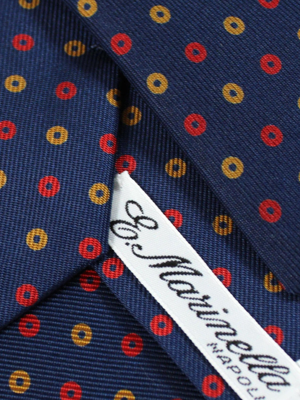 E. Marinella Tie Dark Blue Red Olive Circles